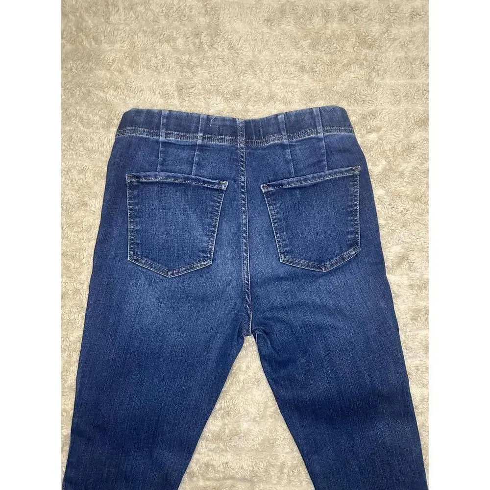 Free People medium wash pleated pull-on skinny denim jeans Size 28